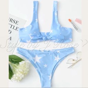 STARS - Light Blue with White Stars Bikini Set